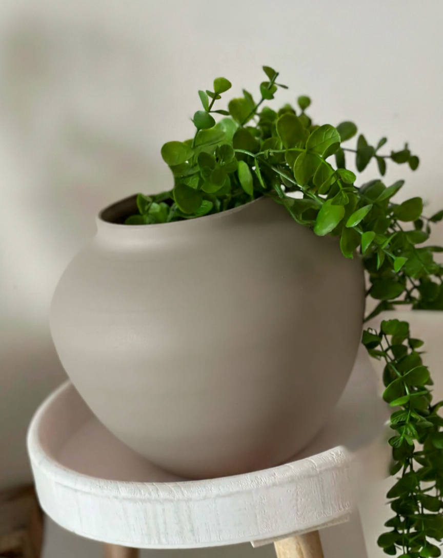 אגרטל מתכת אפור גדול