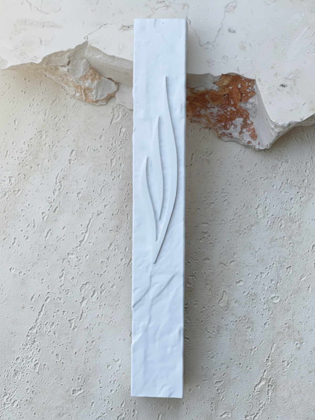 בית מזוזה לבן מינרל לקלף 15