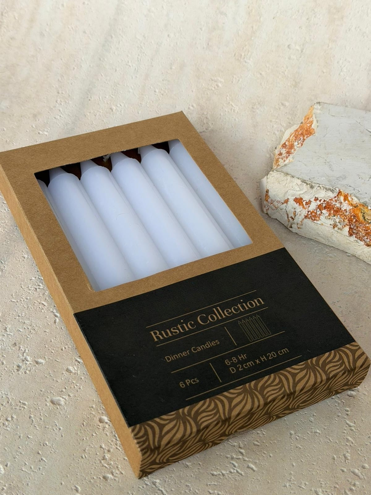 מארז שישיית נרות לפמוטים - לבן