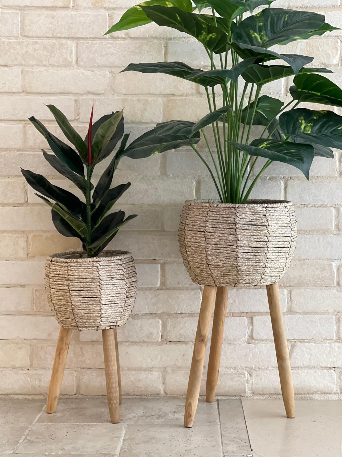 מעמד עציץ קש מעוגל