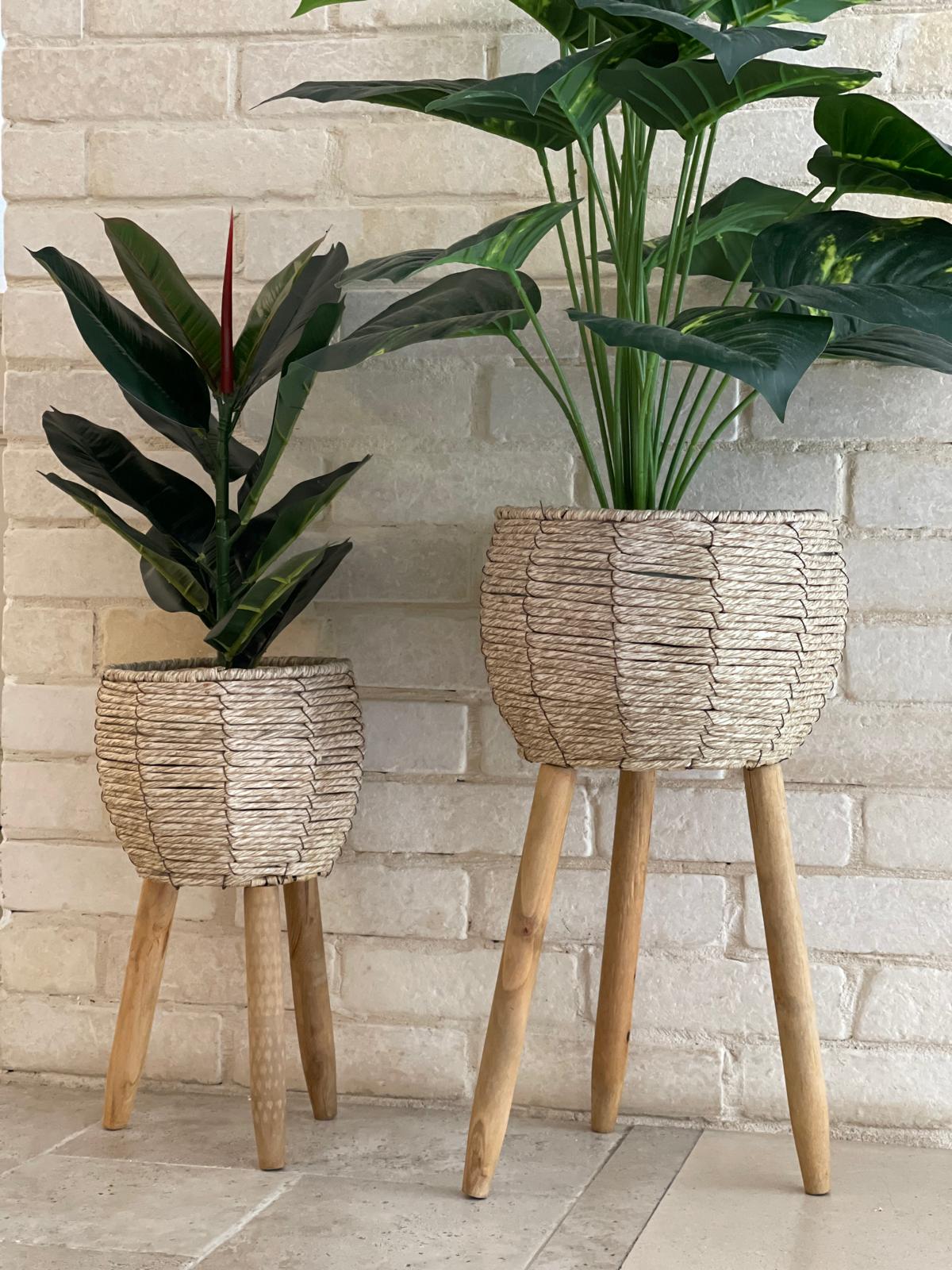 מעמד עציץ קש מעוגל