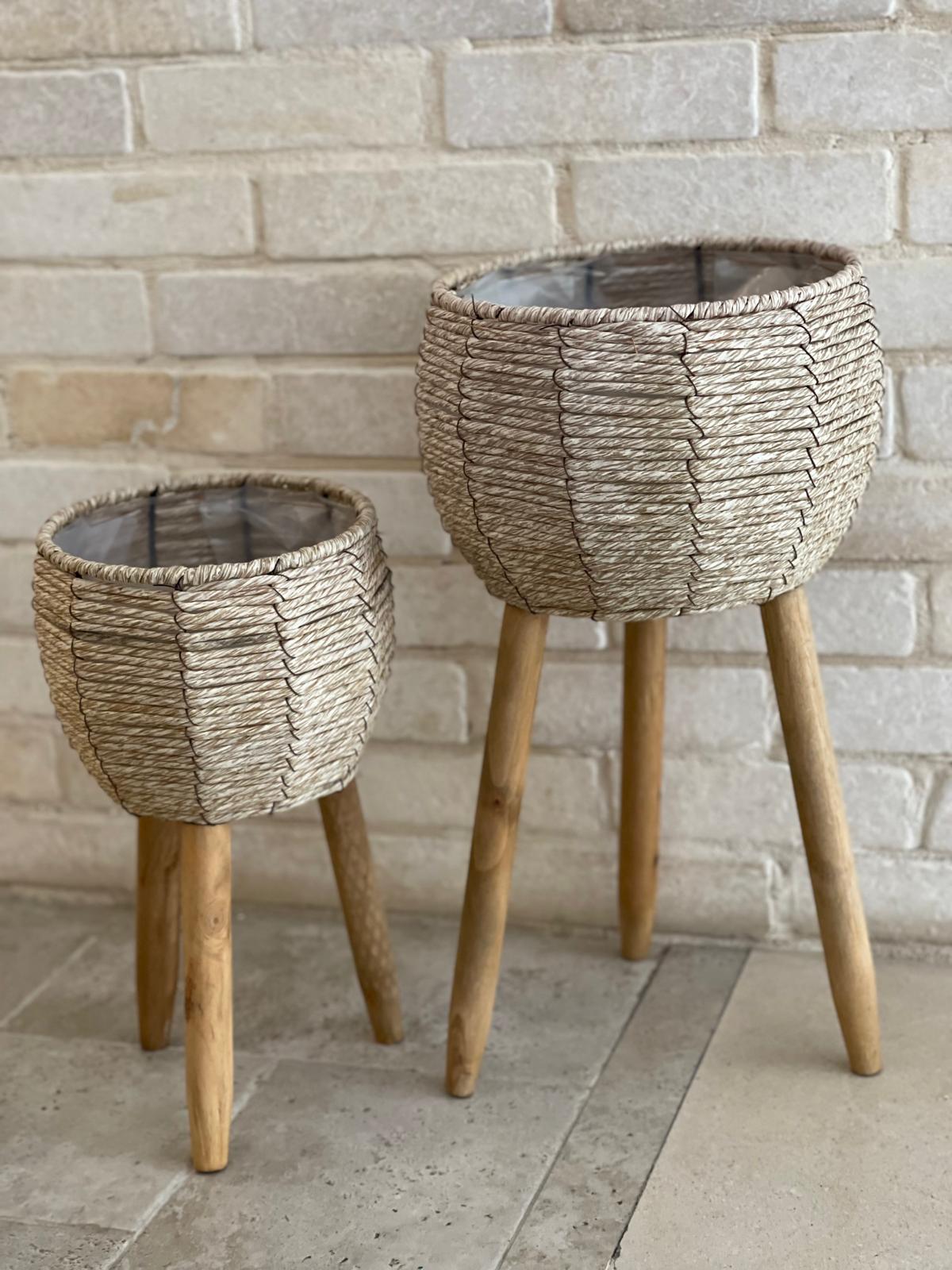 מעמד עציץ קש מעוגל