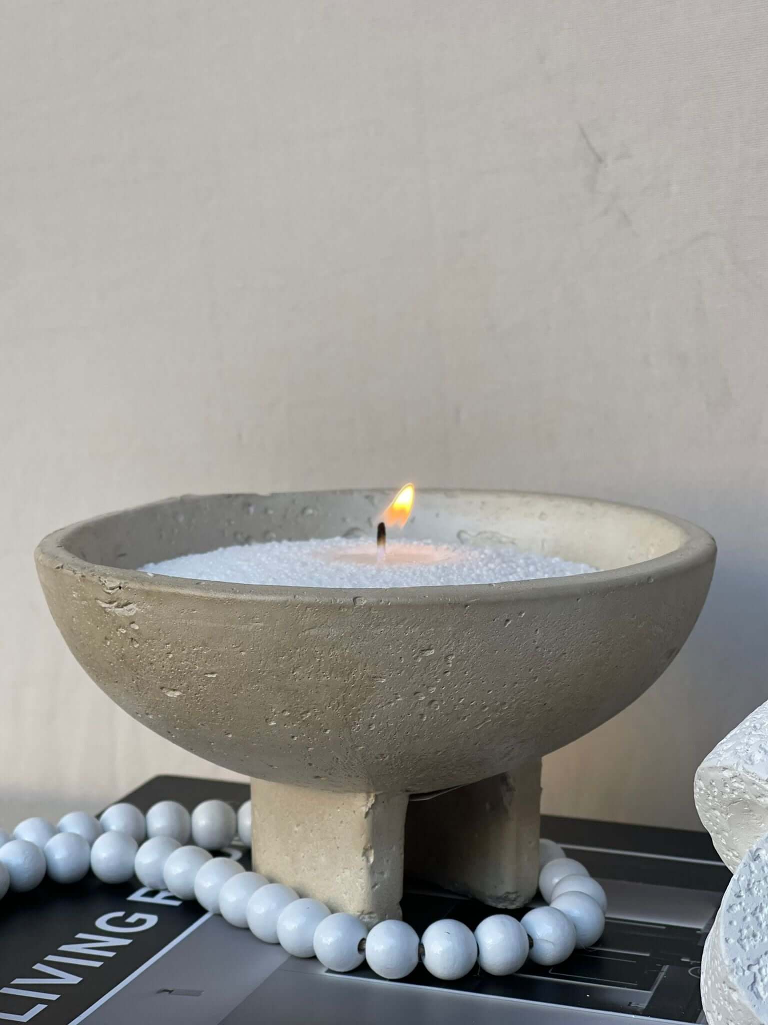 קערת חרס עגולה בגימור טרוורטין