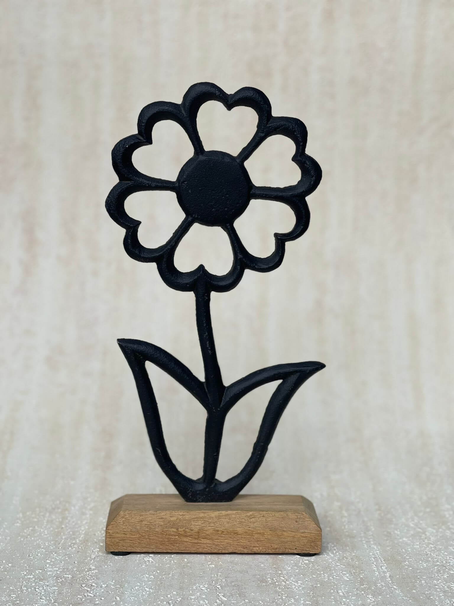 מעמד פרח מתכת שחור