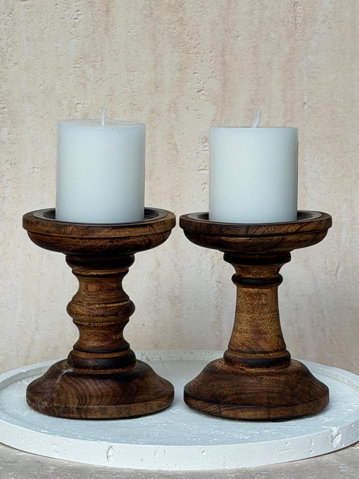 פמוט עץ וולנאט