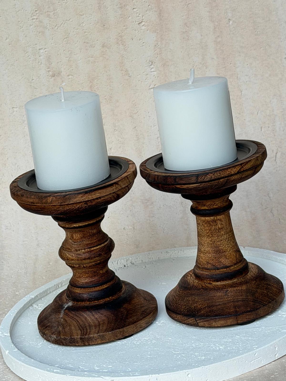 פמוט עץ וולנאט