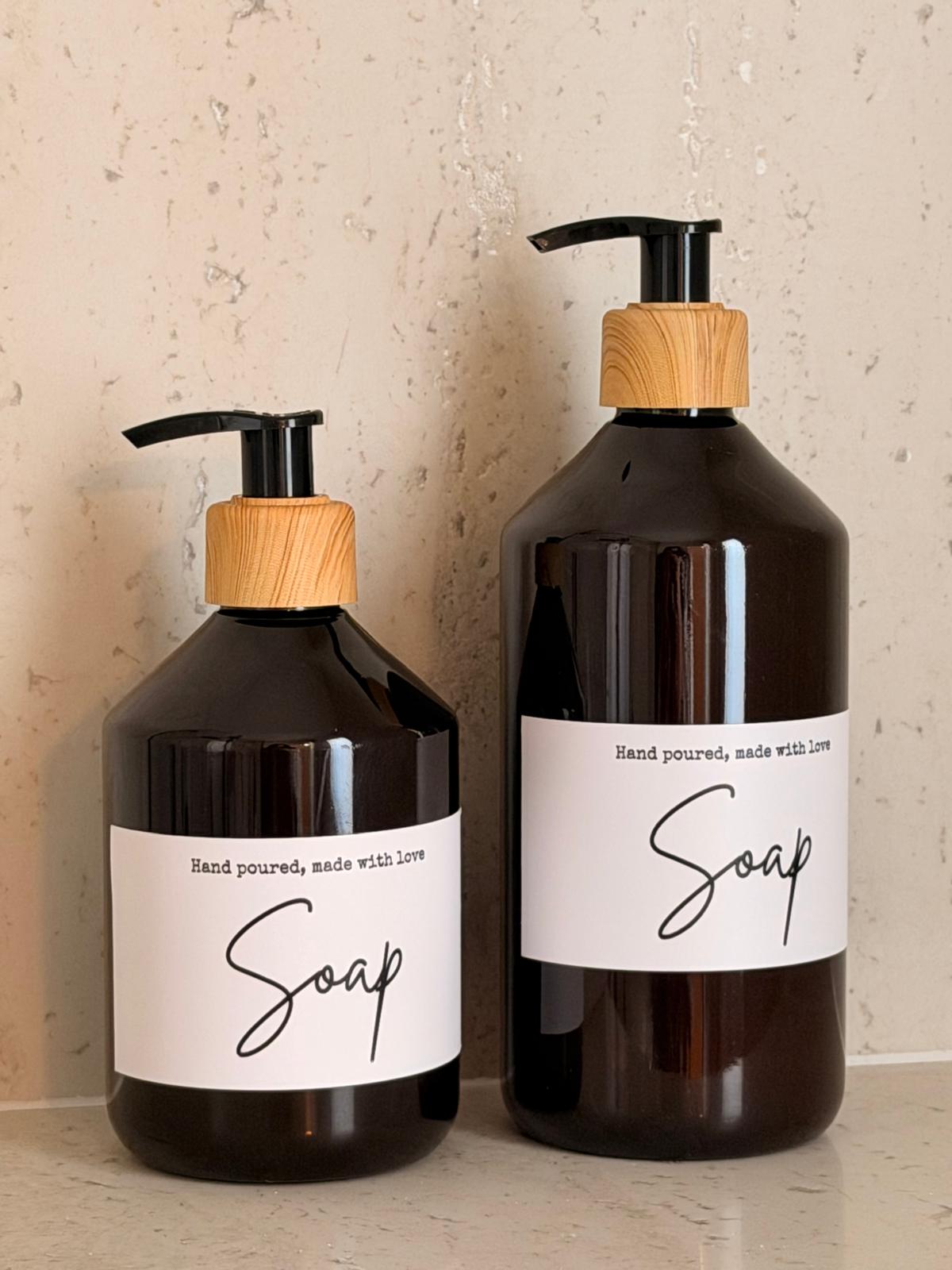 דיספנסר חום לסבון נוזלי - כיתוב לבחירה