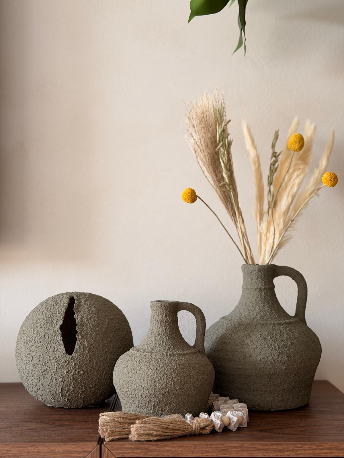 כדור חרס דקורטיבי ירוק זית