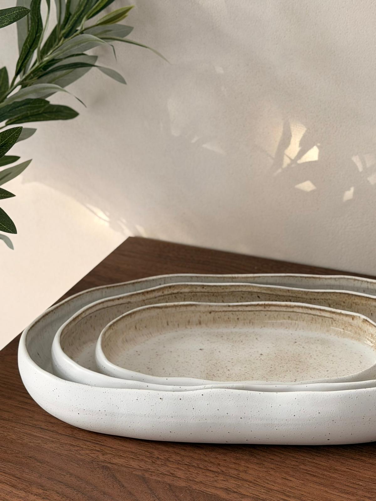 מגש נוי חרס אובלי ארטיסטו