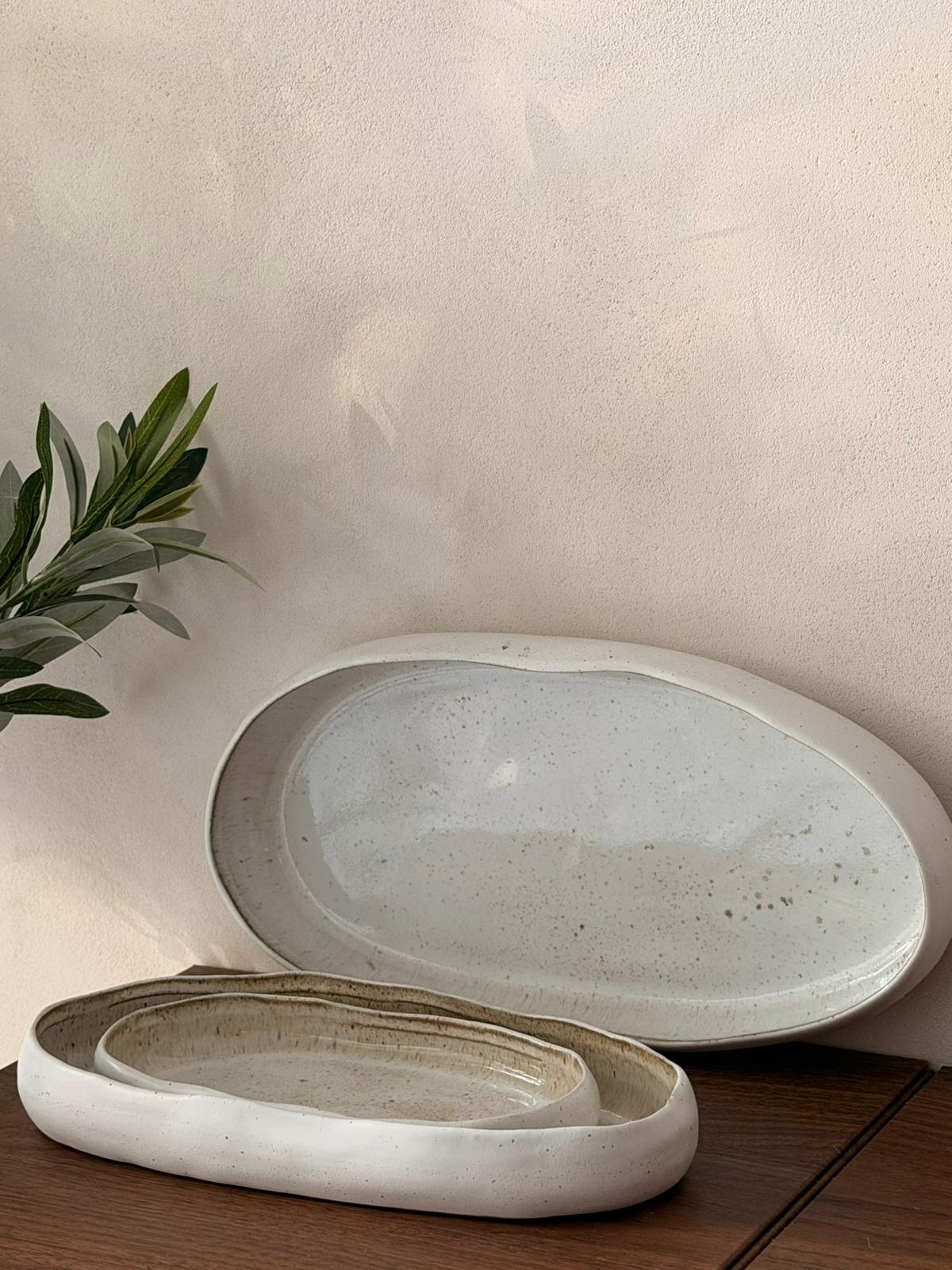 מגש נוי חרס אובלי ארטיסטו