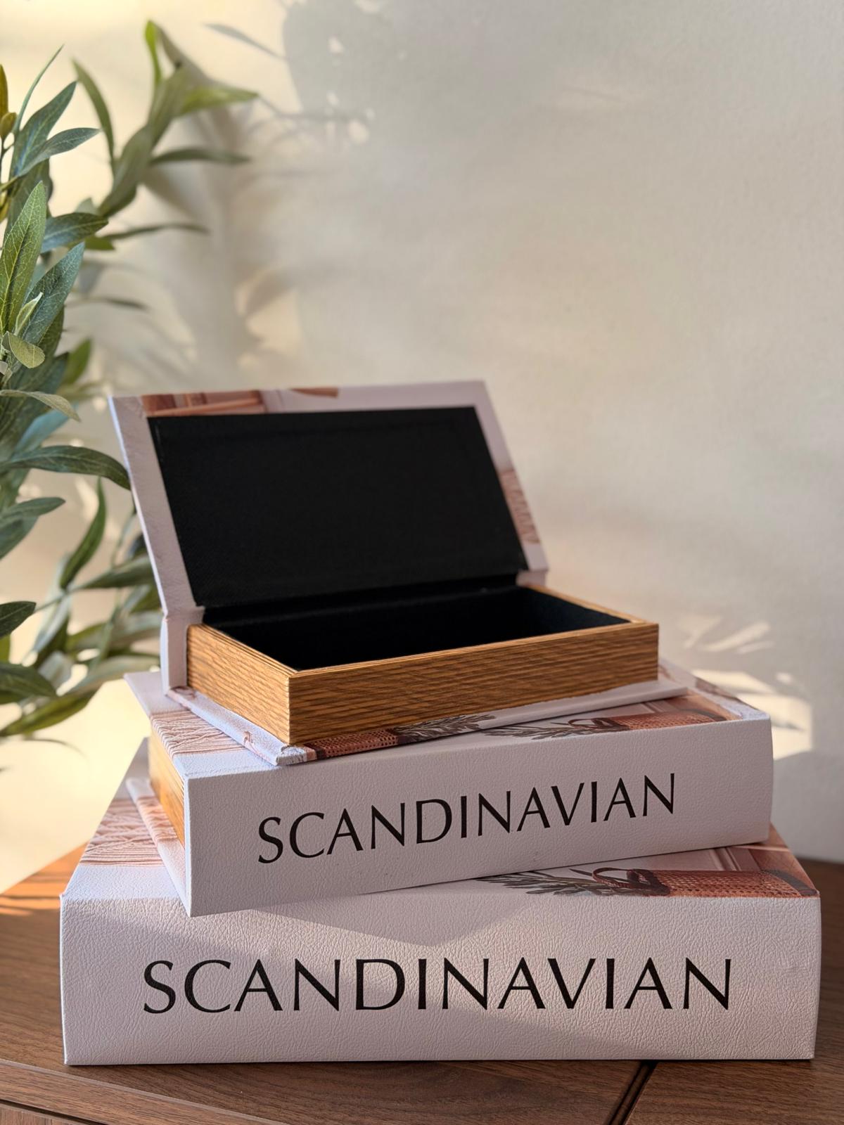 ספר קופסה סקנדינביאן נפתח לאחסון