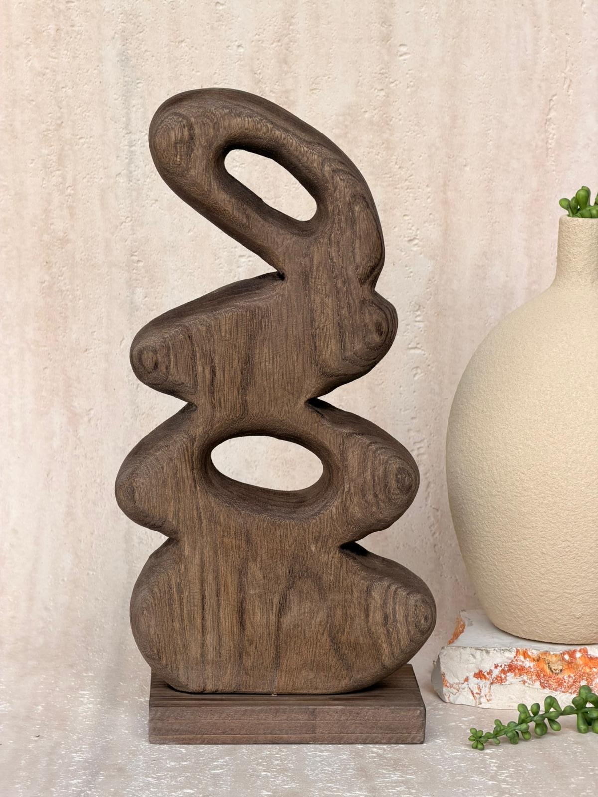 מעמד דקורציה אמורפי עץ