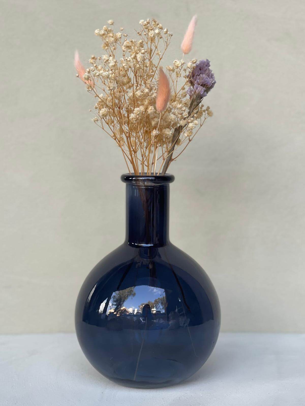 אגרטל בקבוק זכוכית לאב - כחול