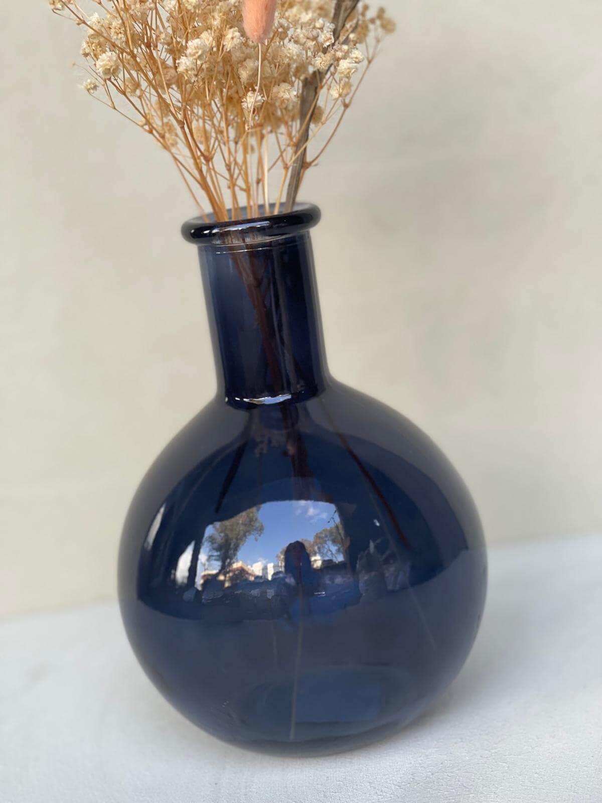 אגרטל בקבוק זכוכית לאב - כחול