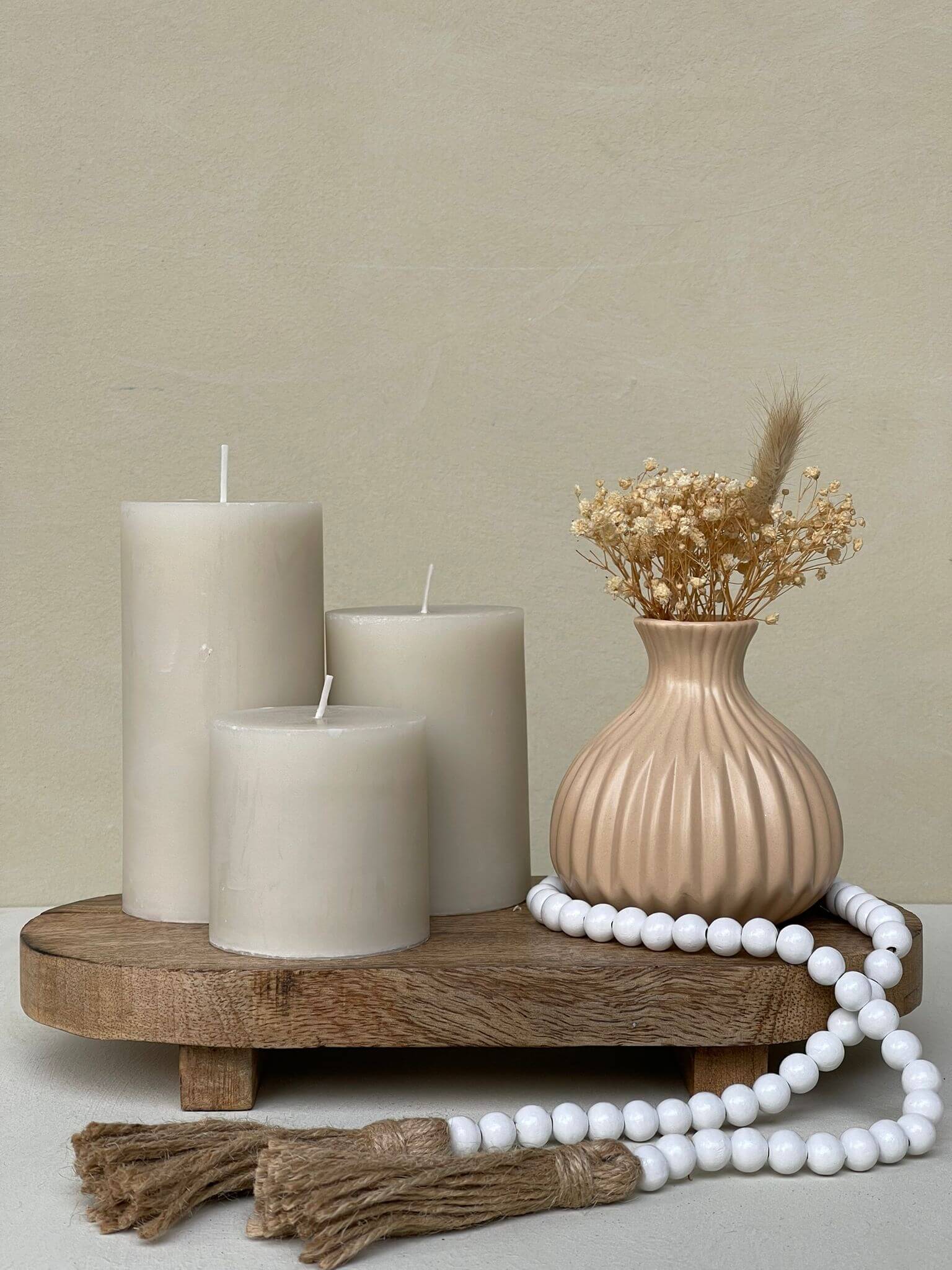 נר מון פלאוור בגוון אבן - גודל לבחירה