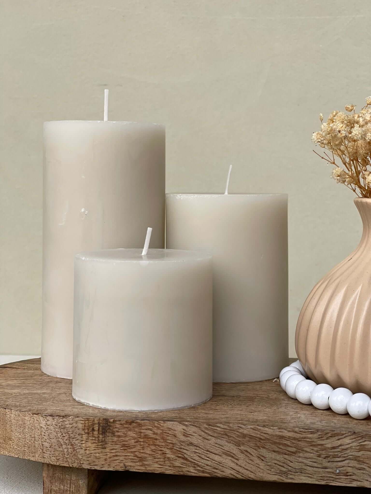 נר מון פלאוור בגוון אבן - גודל לבחירה