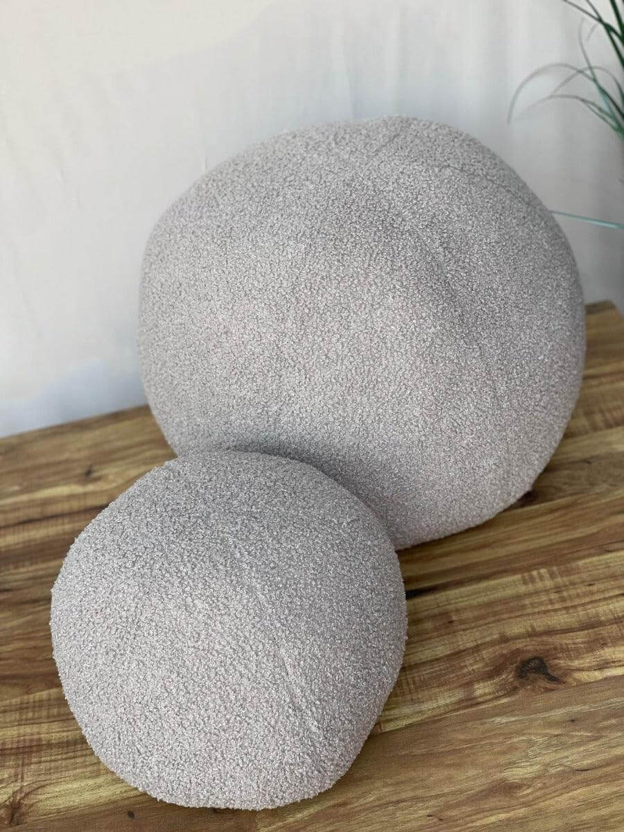 כרית בוקלה עגולה קפה - גודל לבחירה