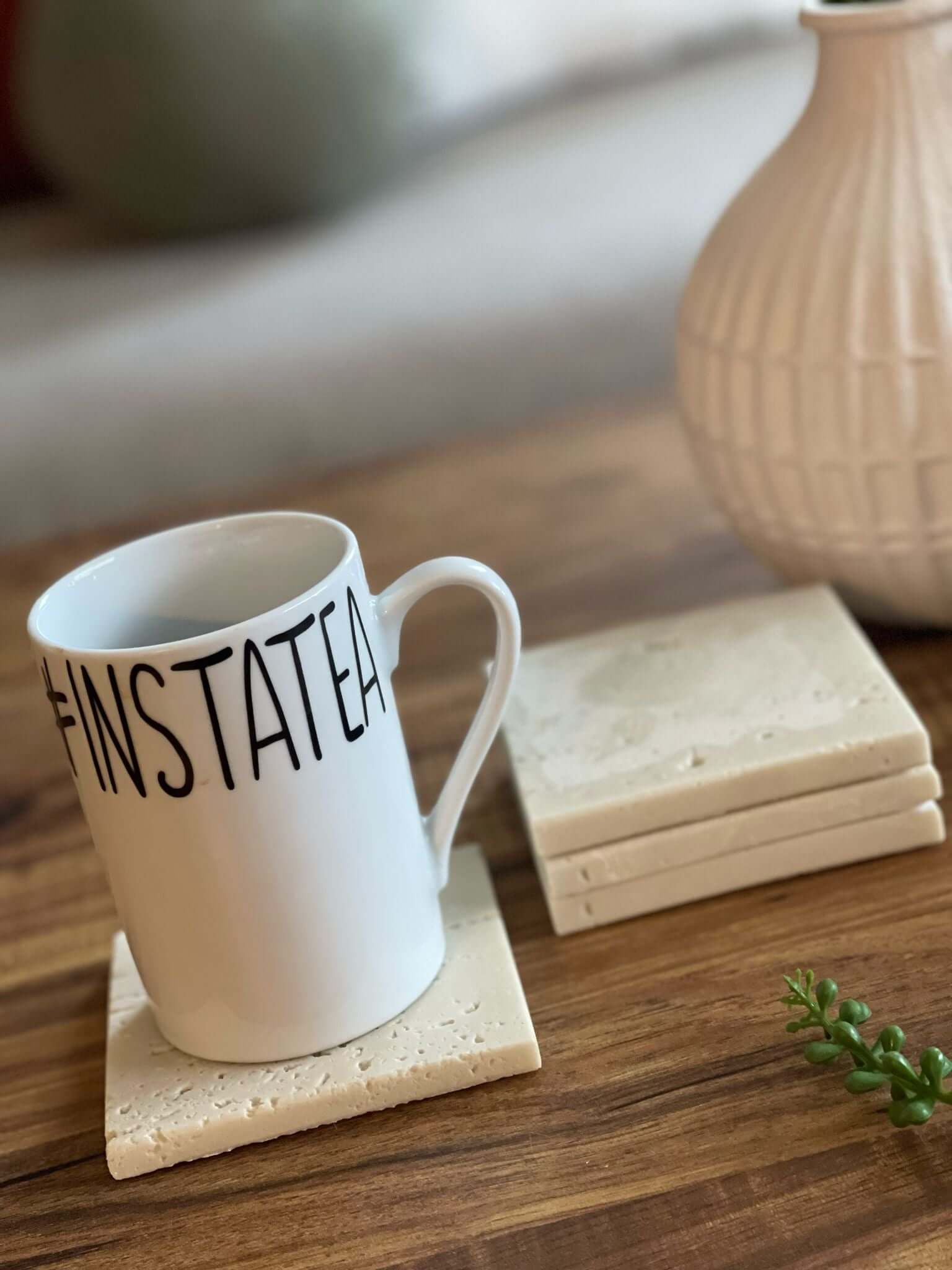 סט תחתיות קפה טרוונטין פולימרי