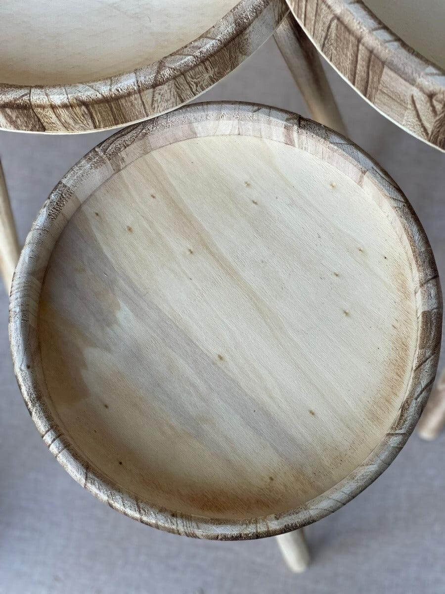 שולחן עץ פאולוניה עגול - גודל לבחירה