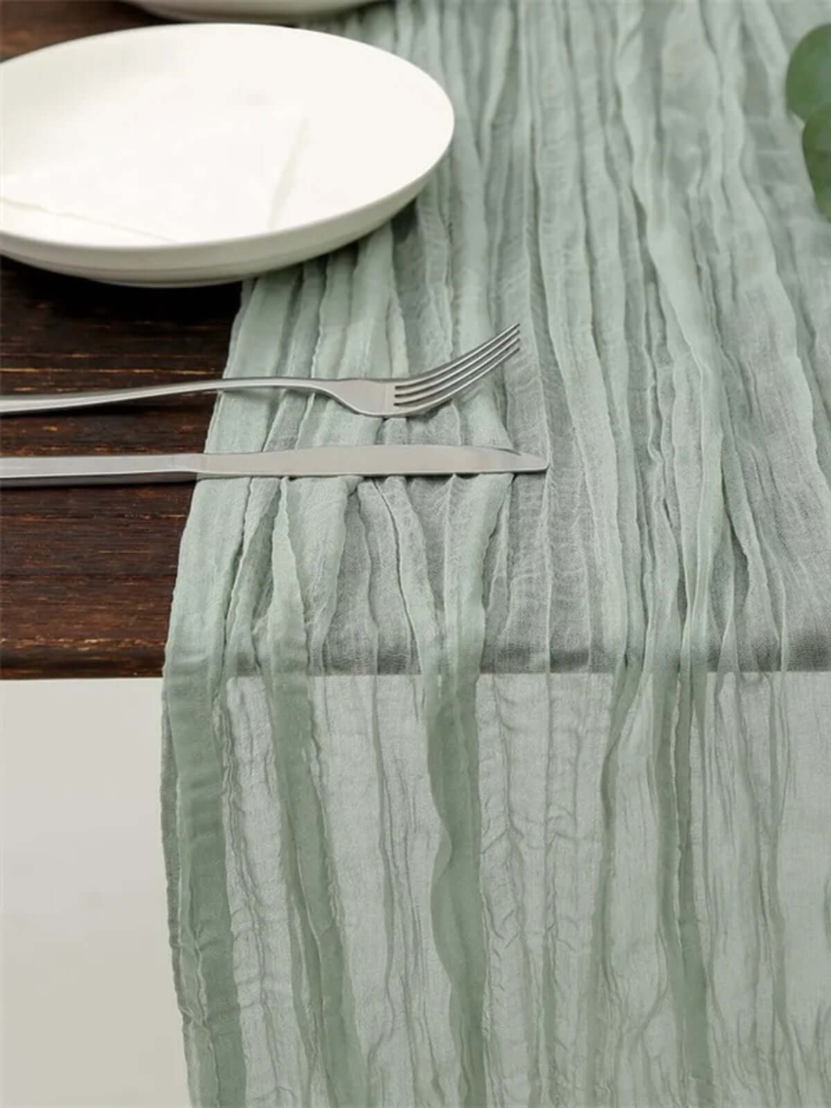 ראנר טול שיפון ירוק - 90*180 ס"מ