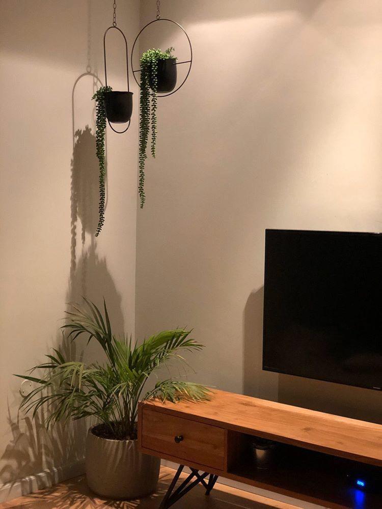 מתלה עציץ שחור לתקרה