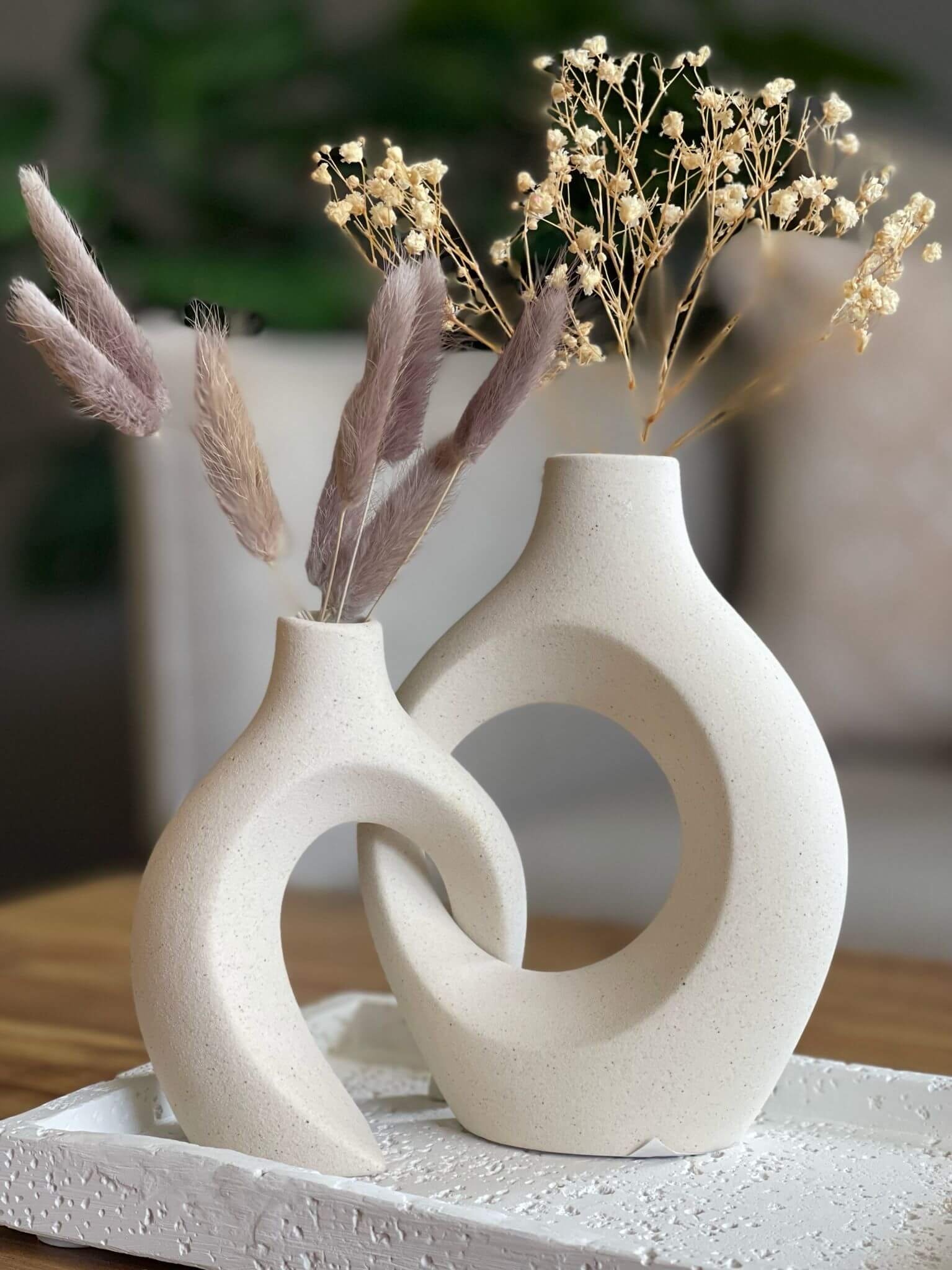 זוג אגרטלי מיני קאפל שמנת