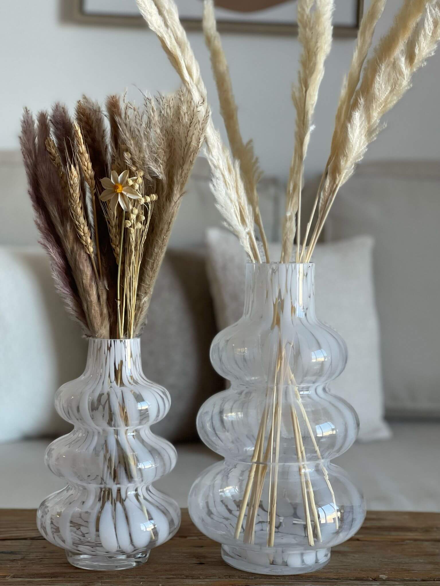 אגרטל זכוכית כתמים לבנים 
