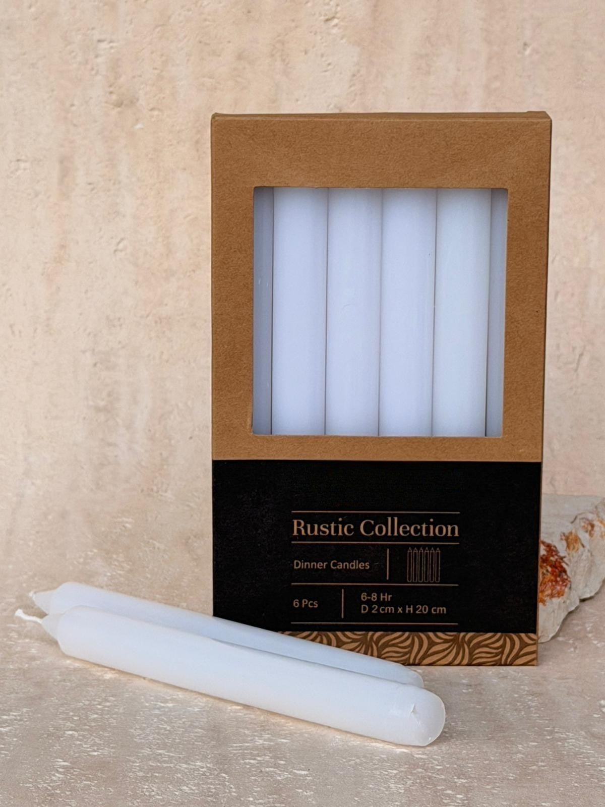 מארז שישיית נרות לפמוטים - לבן