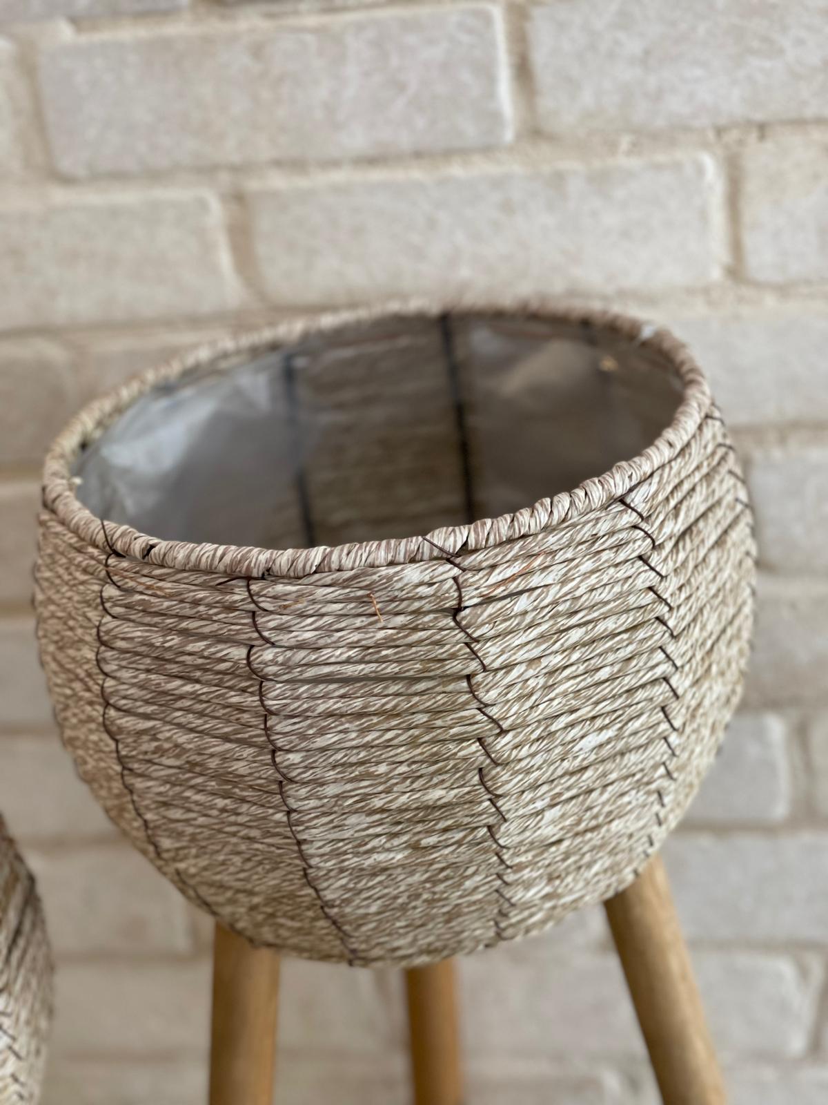 מעמד עציץ קש מעוגל