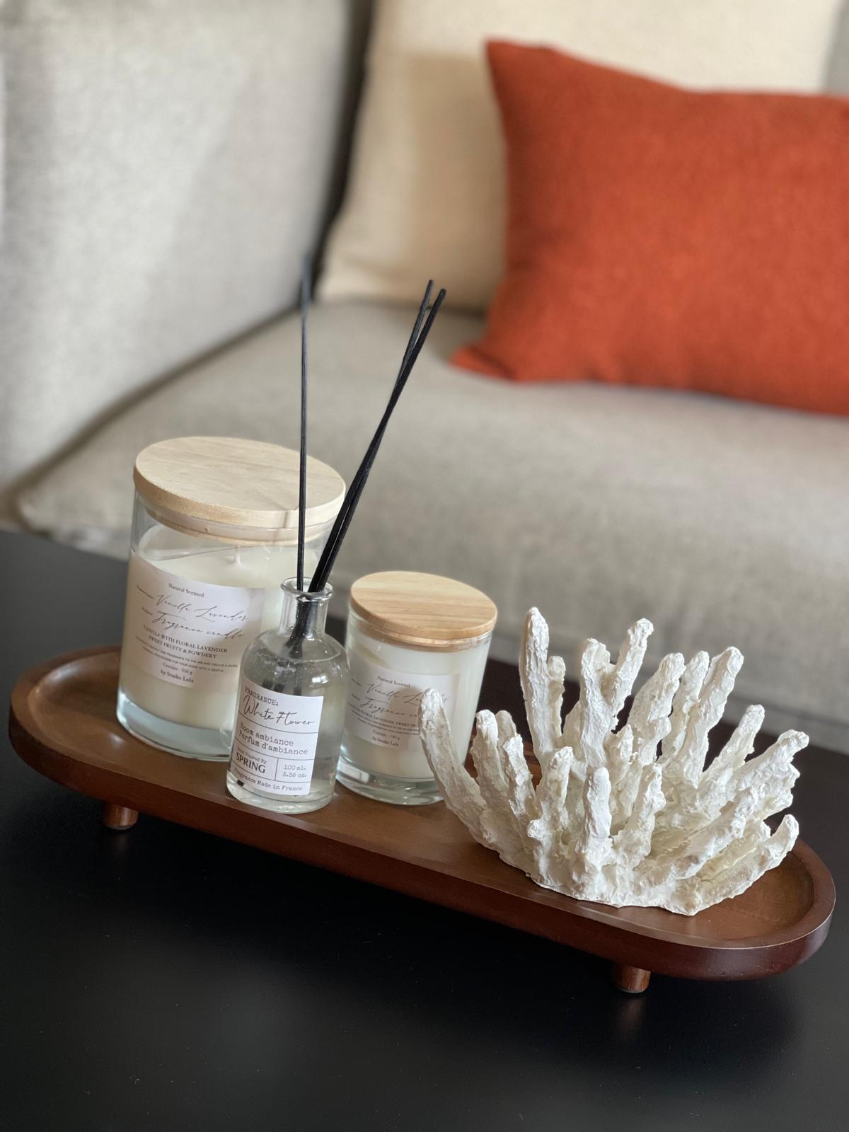 מגש עץ אגוז אובלי מוגבה