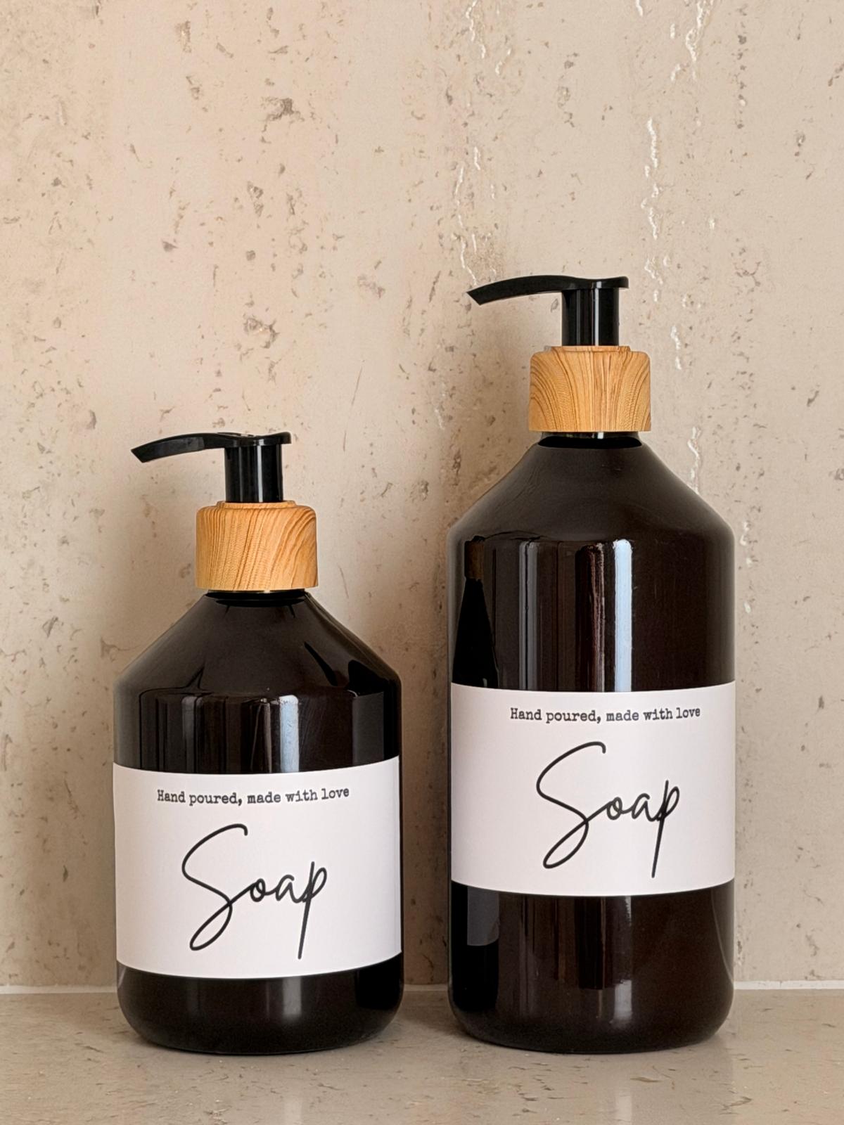 דיספנסר חום לסבון נוזלי - כיתוב לבחירה