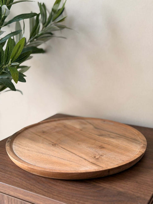 מגש עץ שיטה עגול-28 ס"מ