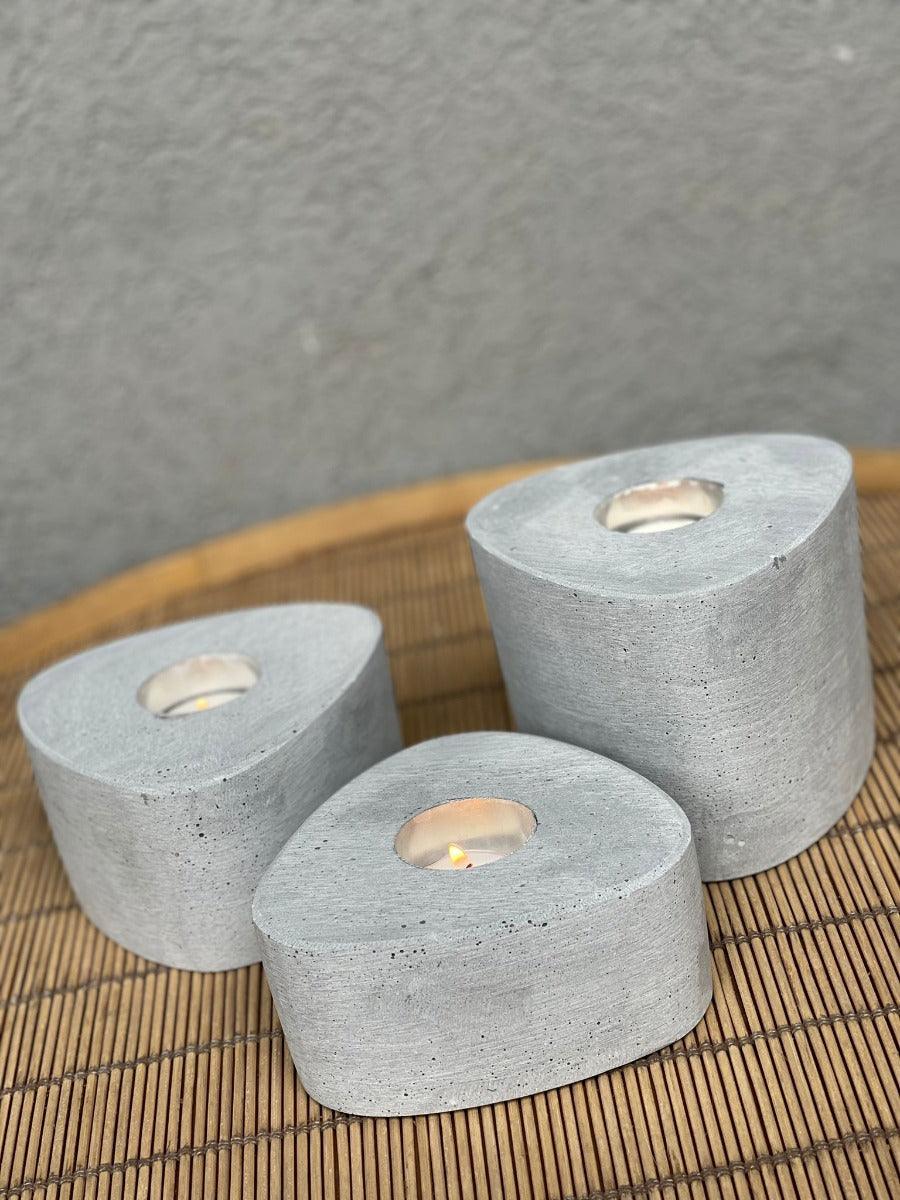 פמוט בטון טריו - גודל לבחירה - 1item