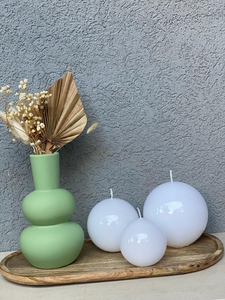 נר באולינג לבן - גודל לבחירה - 1item