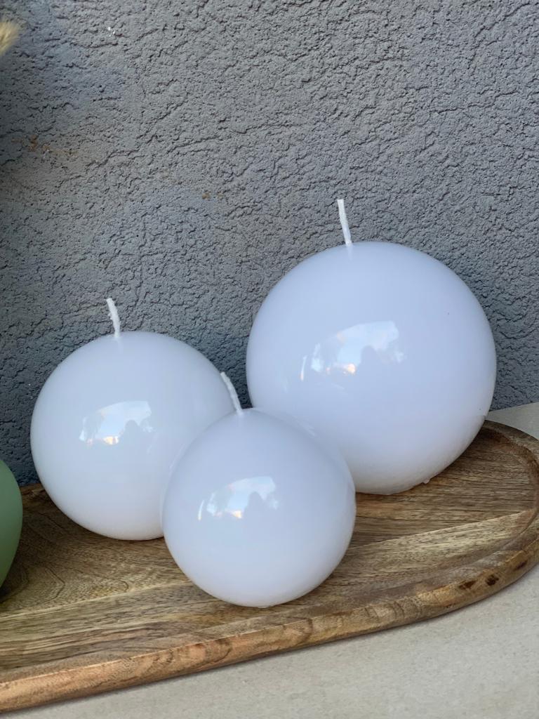 נר באולינג לבן - גודל לבחירה - 1item