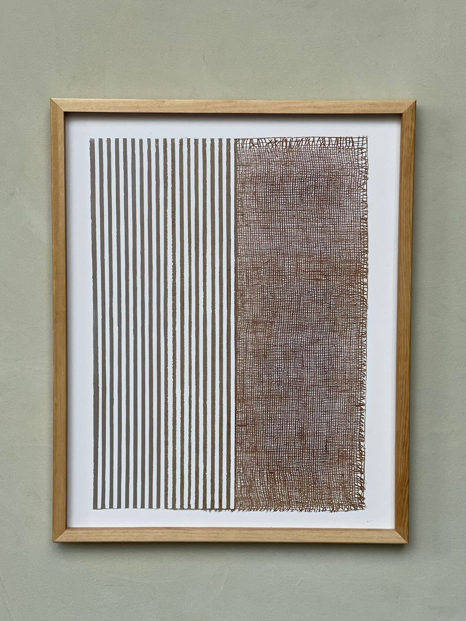 תמונה מסגרת עץ יוטה אנכי - 40*50 ס"מ - 1item