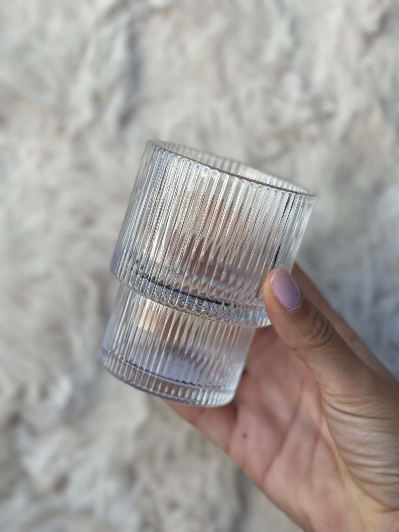 כוס זכוכית רטרו ליינז - 1item