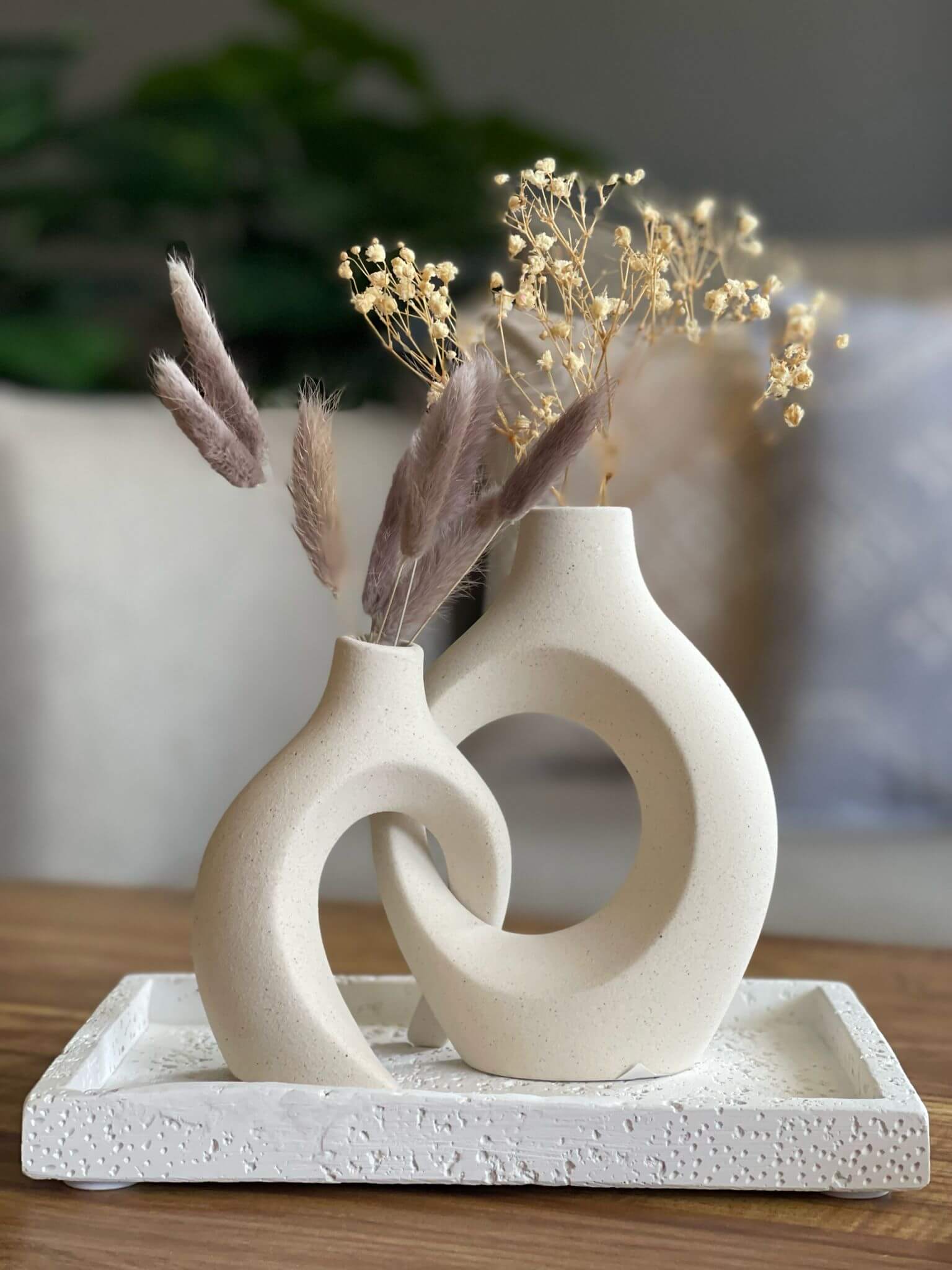 זוג אגרטלי מיני קאפל שמנת