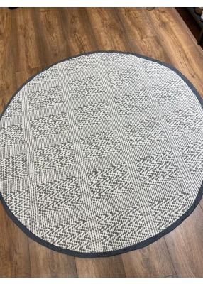 שטיח כותנה אפור עגול- קוטר 1.20