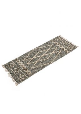 שטיח כותנה אפור גיאומטריק - 200*70 ס"מ