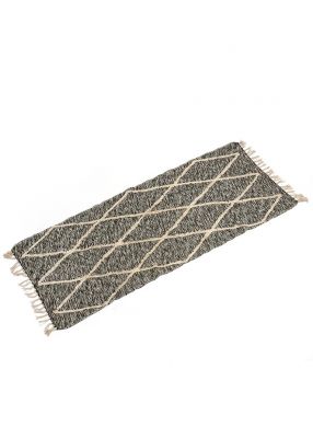 שטיח כותנה אפור מעויינים - 200*70 ס"מ