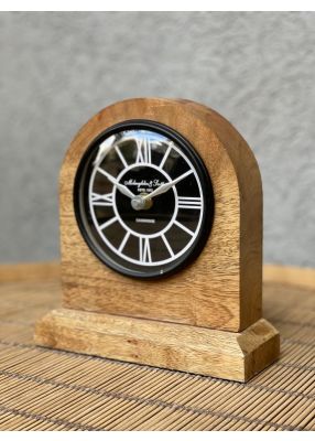 שעון שולחני אובל עשוי עץ