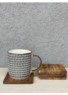 סט 4 תחתיות קפה מרובעות מעץ