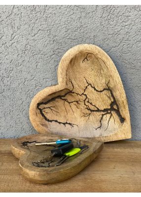 מגש עץ לב נימים - גודל לבחירה