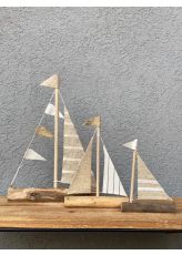 סירת מפרש מעץ - גודל לבחירה