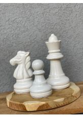 כלי שחמט שמנת - דגם לבחירה