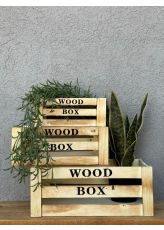 קופסת עץ מלבנית נטורל - גודל לבחירה