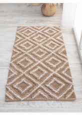 שטיח כותנה רומבוס בשילוב בז'- 50*80 ס