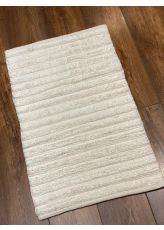 שטיח כותנה שמנת פסים דקים - 50*80 ס"מ