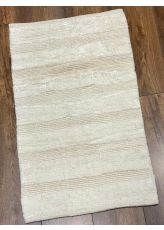 שטיח כותנה שמנת פסים רחבים - 50*80 ס"מ
